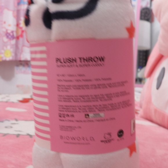 Bioworld Plush Throw with Pink and Black Accents - Picture 3 of 3